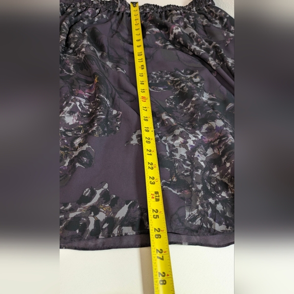 Sejour Women's Mini Skirt Purple 16W Elastic Waist Lined Floral Plum Black NEW - Picture 7 of 8